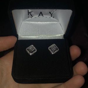 Kay Jeweler square diamond earrings - Never worn!!